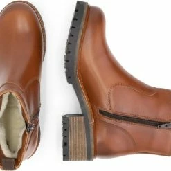 Mysa Ivy Dames Leren Enkellaarzen - Gevoerde Boots - Cognac Bruin Leer - Maat 38 -dames-schoenen Verkoop 550x469 6