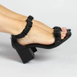 Sacha - Dames - Zwarte Sandalen Met Geplooide Details - Maat 39 -dames-schoenen Verkoop 550x475 10