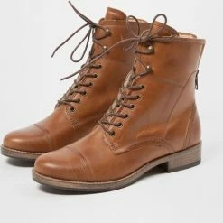 Manfield - Dames - Cognac Veterlaarzen Leer Met Imitatiebont - Maat 38 13 Manfield - Dames - Cognac Veterlaarzen Leer Met Imitatiebont - Maat 38 -dames-schoenen Verkoop 550x476 4