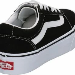 Vans Ward Platform Canvas Dames Sneakers - Black/White - Maat 42 -dames-schoenen Verkoop 550x481 3