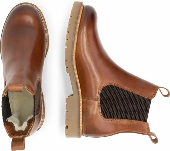 Travelin' Rosseland Dames Leren Chelseaboots - Wol Gevoerd - Cognac Leer - Maat 41 5 Travelin' Rosseland Dames Leren Chelseaboots - Wol Gevoerd - Cognac Leer - Maat 41 - Afbeelding 5