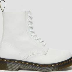 Dr. Martens 1460 PASCAL OPTICAL WHITE VIRA - Volwassenen VeterlaarzenHalf-hoge Schoenen - Kleur: Wit/beige - Maat: 40 -dames-schoenen Verkoop 550x492 5