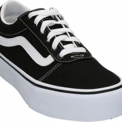Vans Ward Platform Canvas Dames Sneakers - Black/White - Maat 42 -dames-schoenen Verkoop 550x493