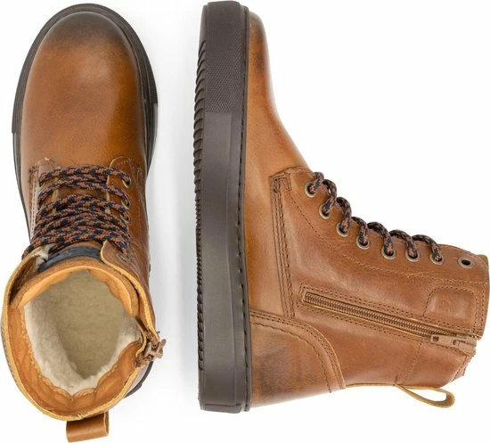 NoGRZ D.Stalpaert Hoge Leren Damessneakers - Gevoerde Veterschoenen - Cognac Bruin Leer - Maat 37 5 NoGRZ D.Stalpaert Hoge Leren Damessneakers - Gevoerde Veterschoenen - Cognac Bruin Leer - Maat 37 - Afbeelding 5
