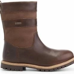 Travelin' Tallinn Dames Outdoorlaarzen - Waterdicht En Ademend - Wol Gevoerde Wandellaars - Donkerbruin Leer - Maat 38