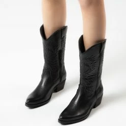 Sacha - Dames - Zwarte Cowboylaarzen Met Sierstiksels - Maat 40 -dames-schoenen Verkoop 550x516 7