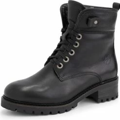 Travelin' Stugun Dames Enkellaarzen - Leren Veterboot - Zwart Leer - Maat 43 -dames-schoenen Verkoop 550x538 1