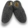 DINA Wollen Sloffen 100% Wol Pantoffels -zwart - Maat 39