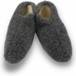 DINA Wollen Sloffen 100% Wol Pantoffels -zwart - Maat 39