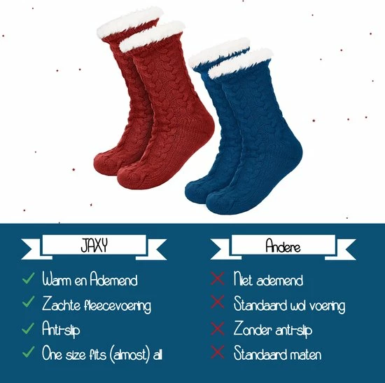 JAXY Huissokken - Huissokken Dames En Heren - Verwarmde Sokken - Anti Slip Sokken - Fleece Sokken - Dikke Sokken - Fluffy Sokken - Slofsokken - Warme Sokken - Bedsokken - Gevoerde Sokken - Winter Sokken - 2 Paar - Rood En Petrol 7 JAXY Huissokken - Huissokken Dames En Heren - Verwarmde Sokken - Anti Slip Sokken - Fleece Sokken - Dikke Sokken - Fluffy Sokken - Slofsokken - Warme Sokken - Bedsokken - Gevoerde Sokken - Winter Sokken - 2 Paar - Rood En Petrol - Afbeelding 7