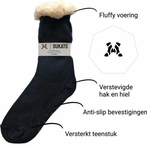 Sukats® Huissokken - Homesocks - 3 Paar - Maat 36-41 - Mix H - Anti-Slip - Fluffy - Dames Huissokken -dames-schoenen Verkoop 550x548