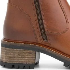 Mysa Ivy Dames Leren Enkellaarzen - Gevoerde Boots - Cognac Bruin Leer - Maat 38 -dames-schoenen Verkoop 550x550 126