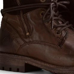 NoGRZ P.Post - Dames Leren Enkellaars - Winter Veterboots - Wol Gevoerd - Donkerbruin - Maat 41 -dames-schoenen Verkoop 550x550 166