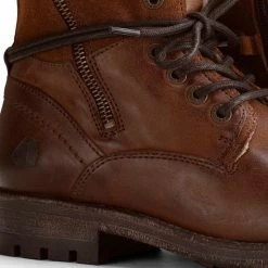 NoGRZ P.Post - Dames Leren Enkellaars - Winter Veterboots - Wol Gevoerd - Cognac - Maat 42 -dames-schoenen Verkoop 550x550 194