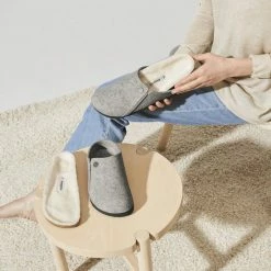 Birkenstock Zermatt Narrow Filz Shearling Cozy Home Dames Pantoffels - Light Grey - Maat 41 -dames-schoenen Verkoop 550x550 219