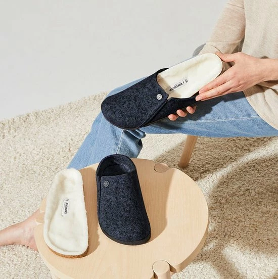 Birkenstock Zermatt Shearling Narrow Sloffen - Dark Blue - Maat 42 4 Birkenstock Zermatt Shearling Narrow Sloffen - Dark Blue - Maat 42 - Afbeelding 4