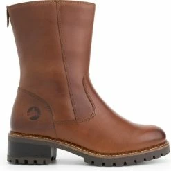 Travelin' Skjolden Leren Dames Laarzen - Wol Gevoerde Laars - Cognac Leer - Maat 36