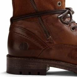 NoGRZ P.Post - Dames Leren Enkellaars - Winter Veterboots - Wol Gevoerd - Cognac - Maat 42 -dames-schoenen Verkoop 550x561 2