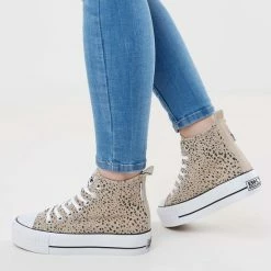 British Knights KAYA MID Dames Sneakers Hoog - Beige Cheetah - Maat 39 -dames-schoenen Verkoop 550x562 2