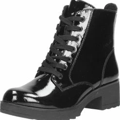 Marco Tozzi - Dames Veterschoenen Zwartlak -dames-schoenen Verkoop 550x563 2