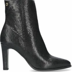 Notre-V 18236 Enkellaarsjes - Enkelboots Met Rits - Dames - Zwart - Maat 39