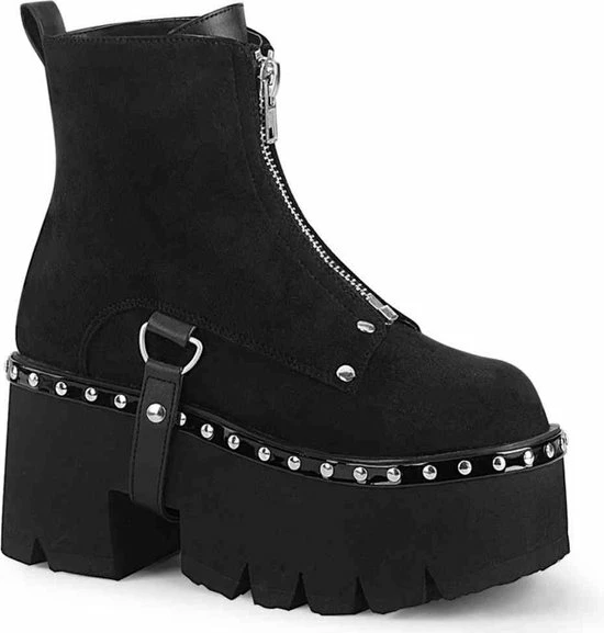 Demonia Enkellaars -40 Shoes- ASHES-100 Zwart 1 Demonia Enkellaars -40 Shoes- ASHES-100 Zwart