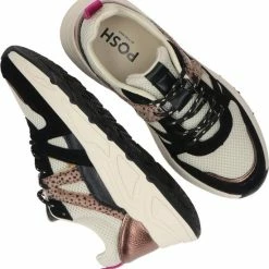 POSH By Poelman Sneaker - Vrouwen - Zwart/beige - Maat 37 -dames-schoenen Verkoop 550x586 1