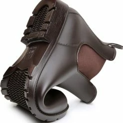 Geweo Regenlaarzen - Wellington Chelsea Laarzen - Kerstmis - Kerstfeest - Christmas Gift - Middelhoge Schoen - Kort Boots - Waterdichte - Dames - Bruin - Maat 39 -dames-schoenen Verkoop 550x587 4