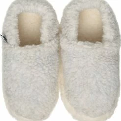 LuLu Wonen LuLu- Pantoffels Dames - Sloffen - Grijs Wit - 100% Schapenwol - Antislip Zool - Maat 38 -dames-schoenen Verkoop 550x588 1