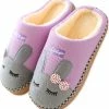Geweo Be-Home Sloffen - Paas Met Afbeelding Konijn - Kerstmis - Kerstfeest - Christmas Gift - Paashaas Instap Sloffen-Wollen Pantoffels - Dames - Purper - Maat 35/36