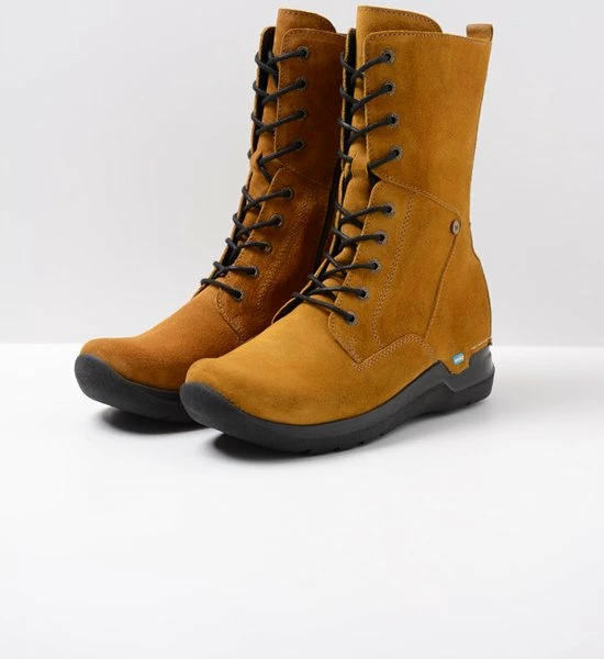 Wolky Veterschoenen Zigzag Donker Oker Suede 2 Wolky Veterschoenen Zigzag Donker Oker Suede - Afbeelding 2