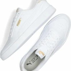 PUMA Shuffle Unisex Sneakers - White/TeamGold - Maat 42 -dames-schoenen Verkoop 550x615 2