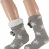 Huissokken Dames | Huissok Met Fake Fur | Grijs | Maat 36/41 | Huissok | Huissokken Dames | Fluffy Sokken | Slofsokken | Huissokken Anti Slip | Huissokken | Anti Slip Sokken | Warme Sokken | Bedsokken | Winter Sokken | Apollo