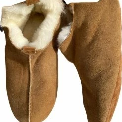 LuLu Wonen LuLu- Leren Sloffen / Pantoffels Gevoerd Met Schapenvacht. Maat 40 -dames-schoenen Verkoop 550x640 2