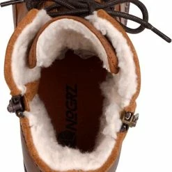 NoGRZ P.Post - Dames Leren Enkellaars - Winter Veterboots - Wol Gevoerd - Cognac - Maat 42 -dames-schoenen Verkoop 550x641 2