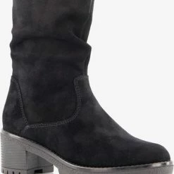 Hush Puppies Dames Enkellaarsjes - Zwart - Maat 40 - Echt Leer