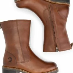 Travelin' Skjolden Leren Dames Laarzen - Wol Gevoerde Laars - Cognac Leer - Maat 36 -dames-schoenen Verkoop 550x651