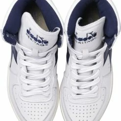 Diadora Sneakers Dames - Hoge Sneakers / Damesschoenen - Leer - Mi Basket Used Z - Wit - Maat 39 -dames-schoenen Verkoop 550x653 9