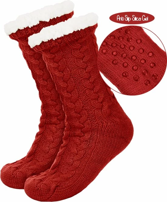JAXY Huissokken - Huissokken Dames En Heren - Verwarmde Sokken - Anti Slip Sokken - Fleece Sokken - Dikke Sokken - Fluffy Sokken - Slofsokken - Warme Sokken - Bedsokken - Gevoerde Sokken - Winter Sokken - 2 Paar - Rood En Petrol 4 JAXY Huissokken - Huissokken Dames En Heren - Verwarmde Sokken - Anti Slip Sokken - Fleece Sokken - Dikke Sokken - Fluffy Sokken - Slofsokken - Warme Sokken - Bedsokken - Gevoerde Sokken - Winter Sokken - 2 Paar - Rood En Petrol - Afbeelding 4