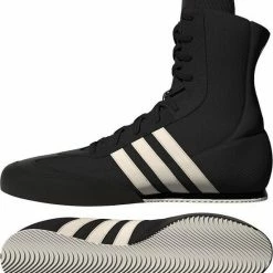 Adidas Boksschoenen Box Hog 2.0 - Extra Lange Tong - Zwart/Wit - 41 1/3