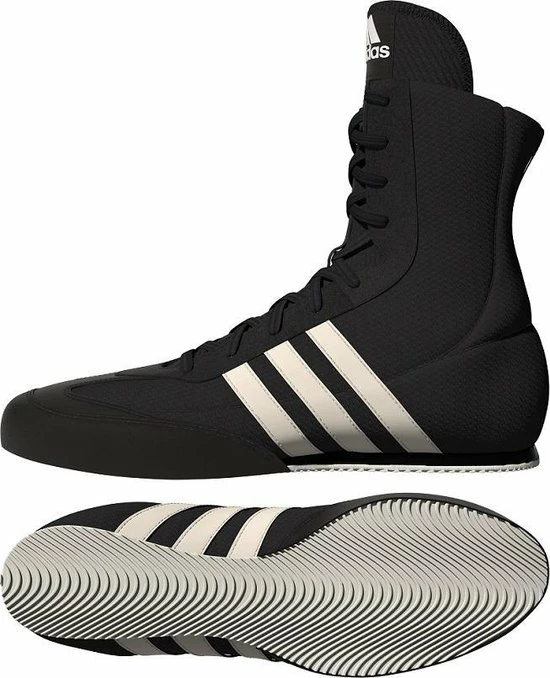 Adidas Boksschoenen Box Hog 2.0 - Extra Lange Tong - Zwart/Wit - 41 1/3 1 Adidas Boksschoenen Box Hog 2.0 - Extra Lange Tong - Zwart/Wit - 41 1/3