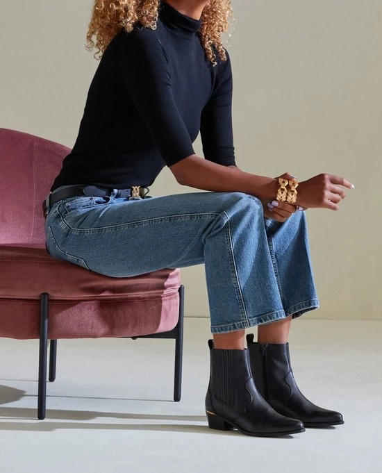 Lina Locchi Enkellaarsjes Dames / Laarzen / Damesschoenen - Leer - L1151 - Zwart - Maat 37 6 Lina Locchi Enkellaarsjes Dames / Laarzen / Damesschoenen - Leer - L1151 - Zwart - Maat 37 - Afbeelding 6