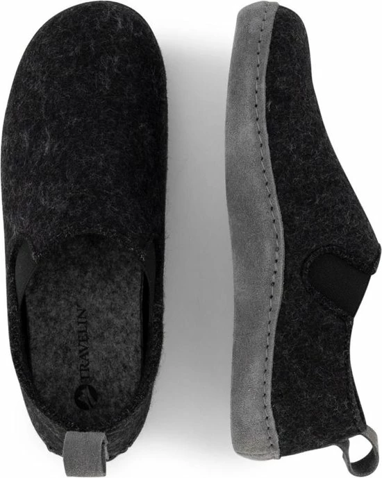 Travelin' In-Home Dames Sloffen - Wollen Pantoffels - Suede Zool - Grijs - Maat 39 5 Travelin' In-Home Dames Sloffen - Wollen Pantoffels - Suede Zool - Grijs - Maat 39 - Afbeelding 5