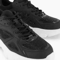 Oxmox Zwarte Chunky Sneaker Steentjes - Maat 41 -dames-schoenen Verkoop 550x711 2