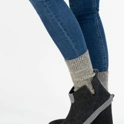 Travelin' Stay-Home Dames Hoge Sloffen - Wollen Pantoffels - Suede Zool - Grijs - Maat 42 -dames-schoenen Verkoop 550x715 2