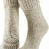 Apollo Dames Anti-slip Wollen Huissokken/slofsokken Beige Maat 35-38