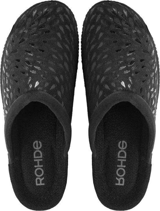 Rohde Pantoffels Dames Sloffen / Instappers - Canvas - Harde Zool - Dichte Hiel - 2456 - Zwart - Maat 39 2 Rohde Pantoffels Dames Sloffen / Instappers - Canvas - Harde Zool - Dichte Hiel - 2456 - Zwart - Maat 39 - Afbeelding 2