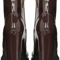 Kazar Gelakte Bruine Laarsjes Op Een Hoge Brede Hak En Een Plateau -dames-schoenen Verkoop 550x732 4