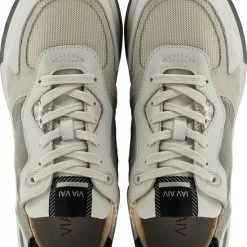 VIA VAI Sneakers Dames - Lage Sneakers / Damesschoenen - Leer - 58134 Combi - Gebroken Wit Combi - Maat 41 -dames-schoenen Verkoop 550x733 6