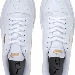 PUMA Shuffle Unisex Sneakers - White/TeamGold - Maat 42 -dames-schoenen Verkoop 550x739 1